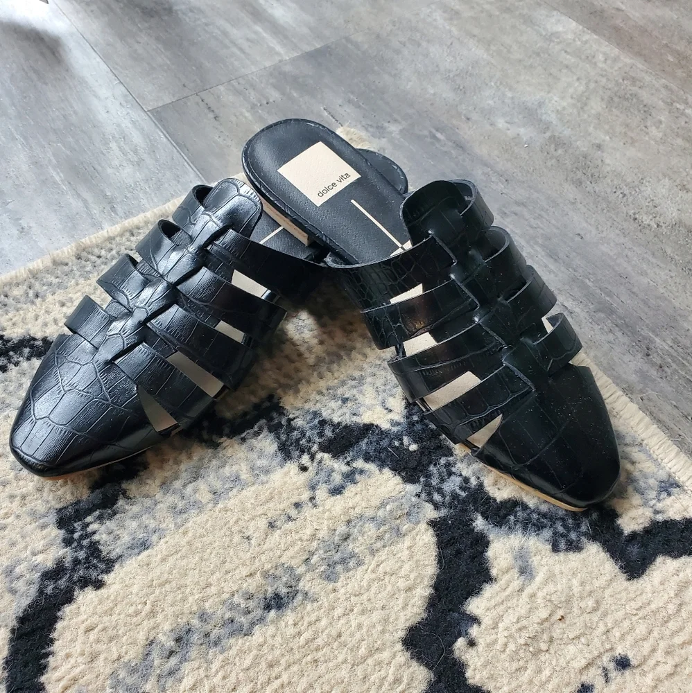 Dolce VitaHarvy Croc-Embossed Loafer Mules - Picture 1 of 4